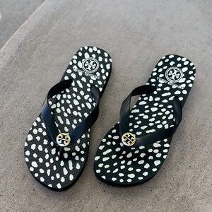 Tory Burch Black and White Polka Dot Sandals